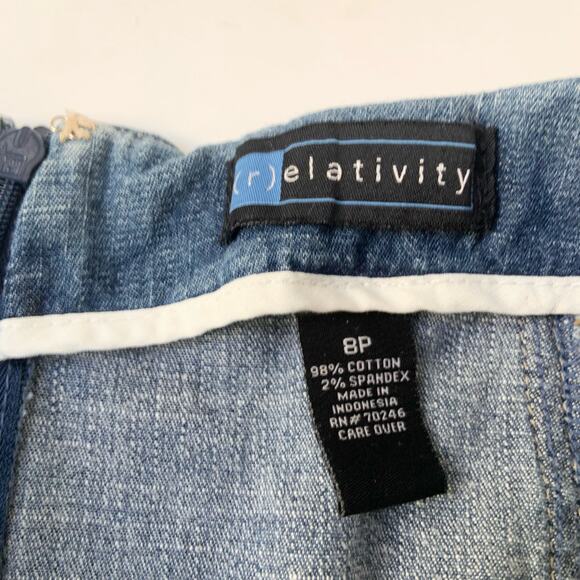 Relativity High Waisted Cotton Midi Denim Skirt 8P - Picture 8 of 8